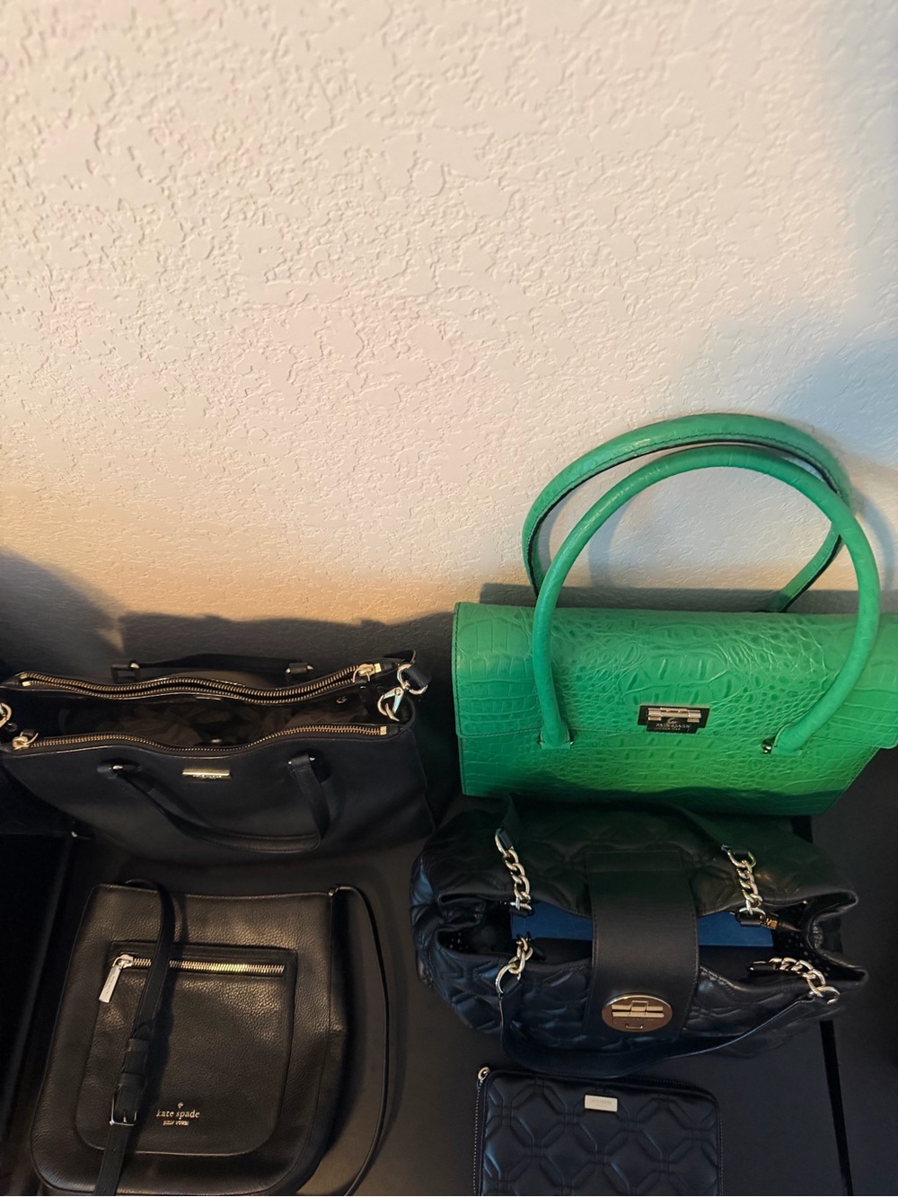 Kate Spade lot incl.Croc-Embossed Green Structured Tote